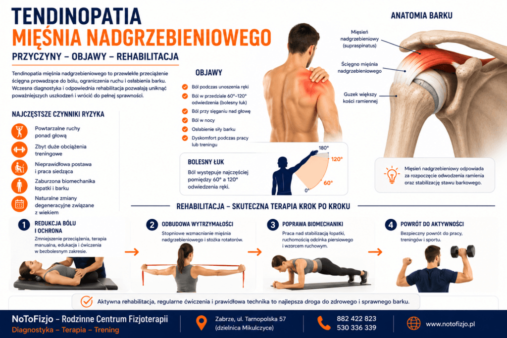 Tendinopatia mięśnia nadgrzebieniowego – objawy, diagnostyka, leczenie i rehabilitacja.