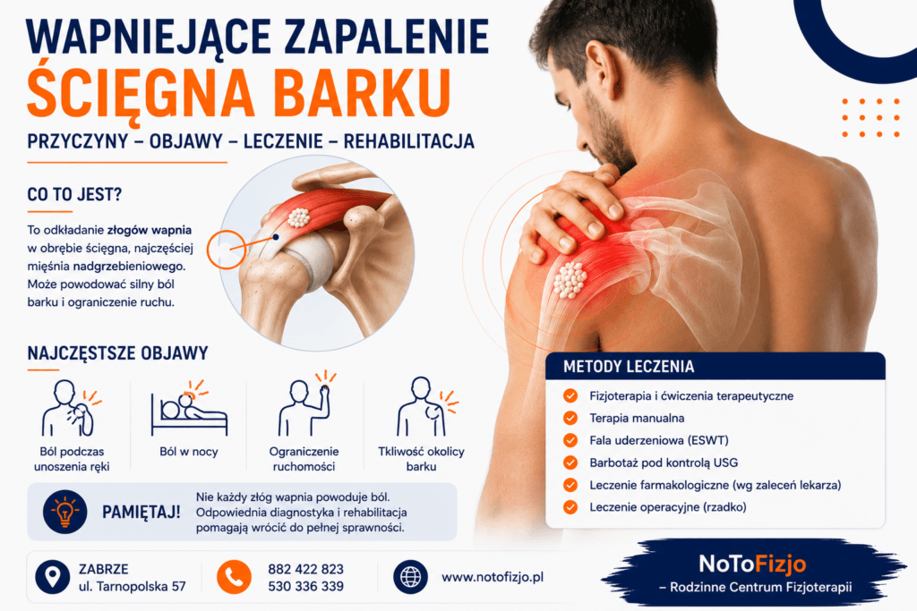 Wapniejące zapalenie ścięgna barku – objawy, diagnostyka, leczenie i rehabilitacja.