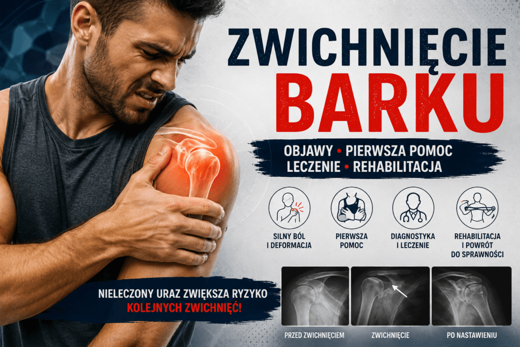 Zwichnięcie barku – objawy, pierwsza pomoc, leczenie i rehabilitacja.