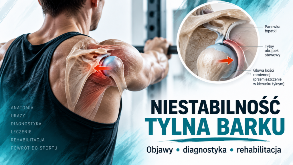 Niestabilność tylna barku – ilustracja stawu ramiennego i tylnego kierunku niestabilności