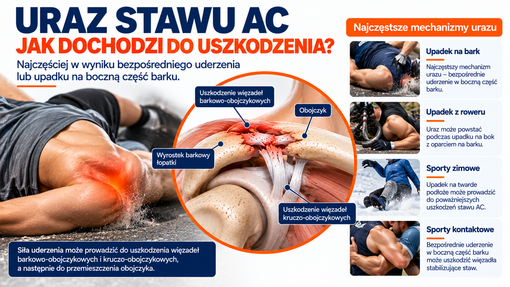 You are currently viewing Uraz stawu barkowo-obojczykowego – Rockwood i rehabilitacja BYTOM