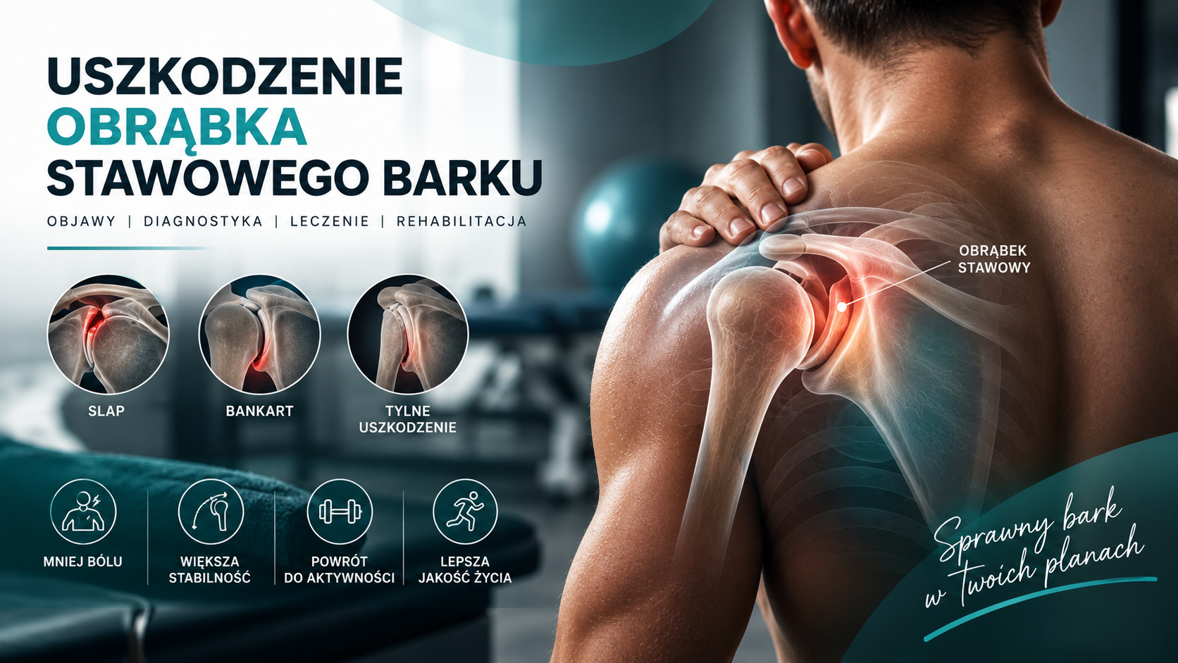 You are currently viewing Uszkodzenie obrąbka stawowego barku – objawy i leczenie | Fizjoterapeuta Gliwice