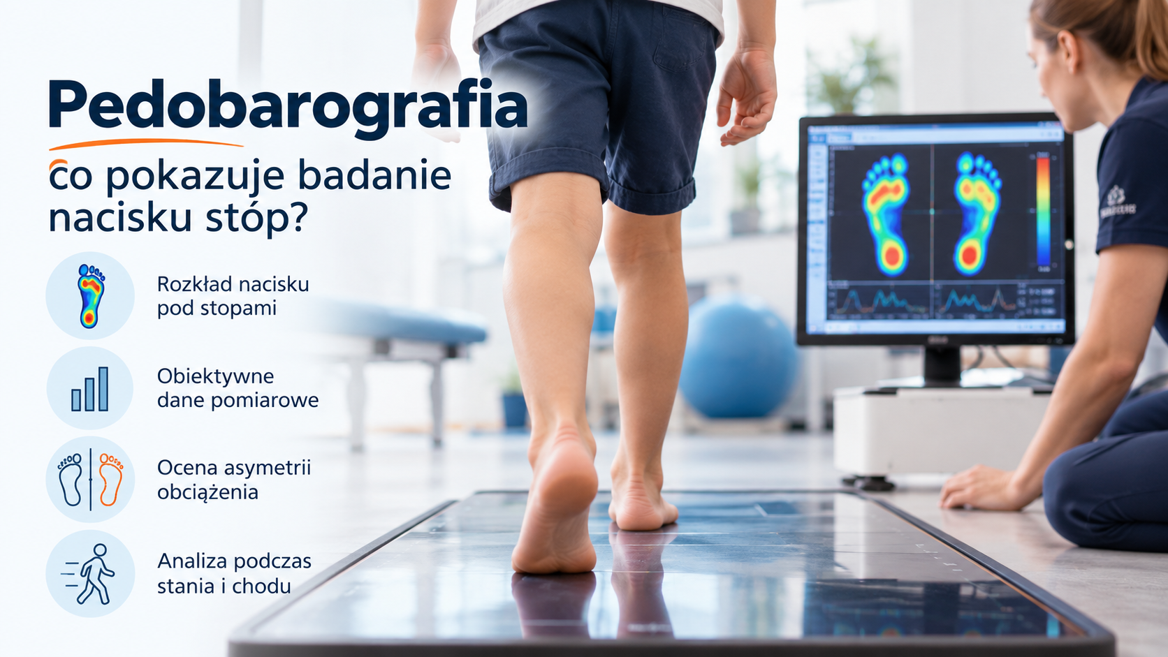 You are currently viewing Pedobarografia – co pokazuje badanie nacisku stóp? | Rehabilitacja BYTOM