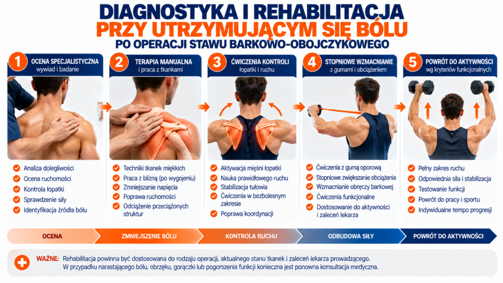 Fizjoterapeutyczna ocena ruchomości i kontroli łopatki u pacjenta po rekonstrukcji stawu barkowo-obojczykowego, z zachowaniem zasad ochrony operowanej struktury.